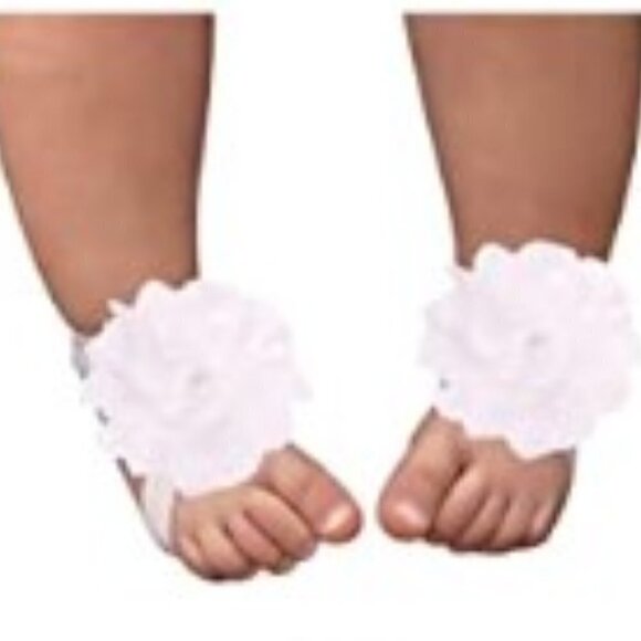 PURPLE LACE BABY GIRL FOOT FLOWER AND HEADBAND - Picture 8 of 8